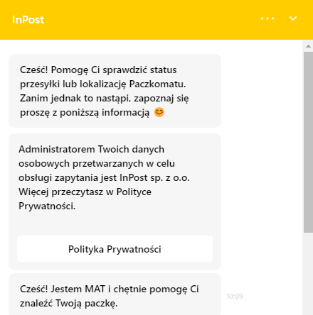 inpost.pl - chatbot