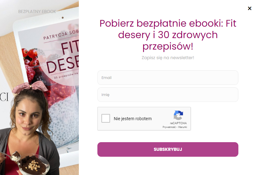 pokoleniefit.pl – formularz do pobrania bezpłatnego e-booka