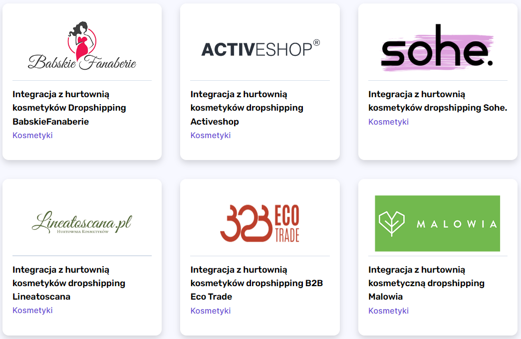 przykłady hurtowni dropshippingowych