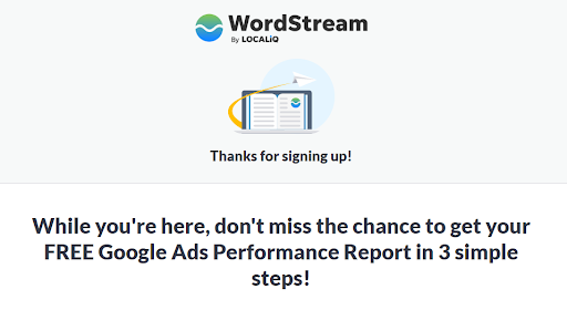  Serwis WordStream – Thank You Page 