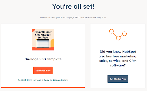  Serwis HubSpot – Thank You Page 
