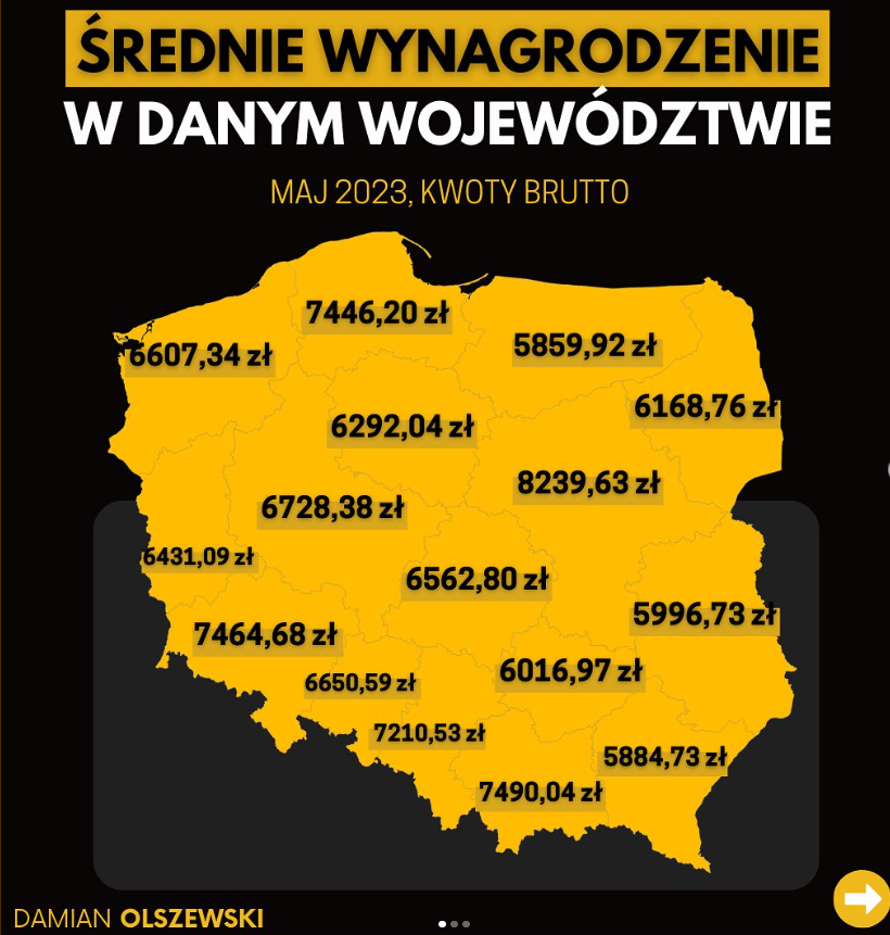 Instagram – infografika geograficzna na profilu damianolszewski.official