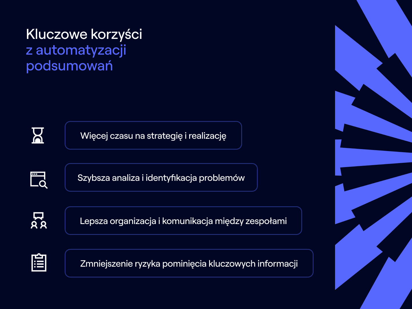 Infografika podsumowująca korzyści z automatycznej transkrypcji spotkań