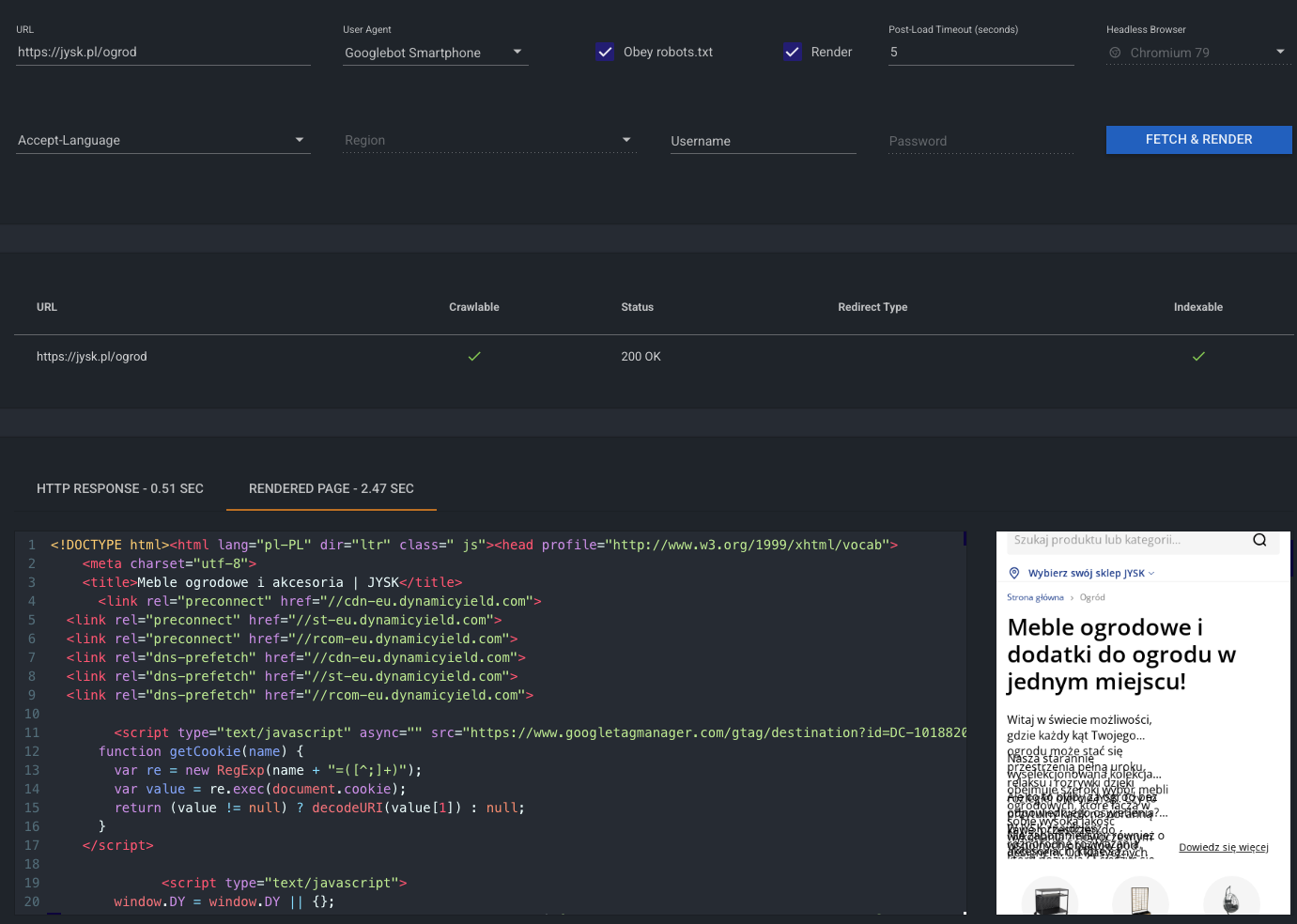 TechnicalSEO – Fetch & Render