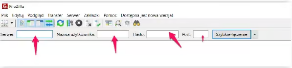 Łączenie się z FTP przez Filezilla