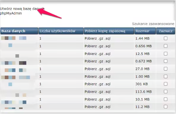 Zakładanie bazy danych MySQL