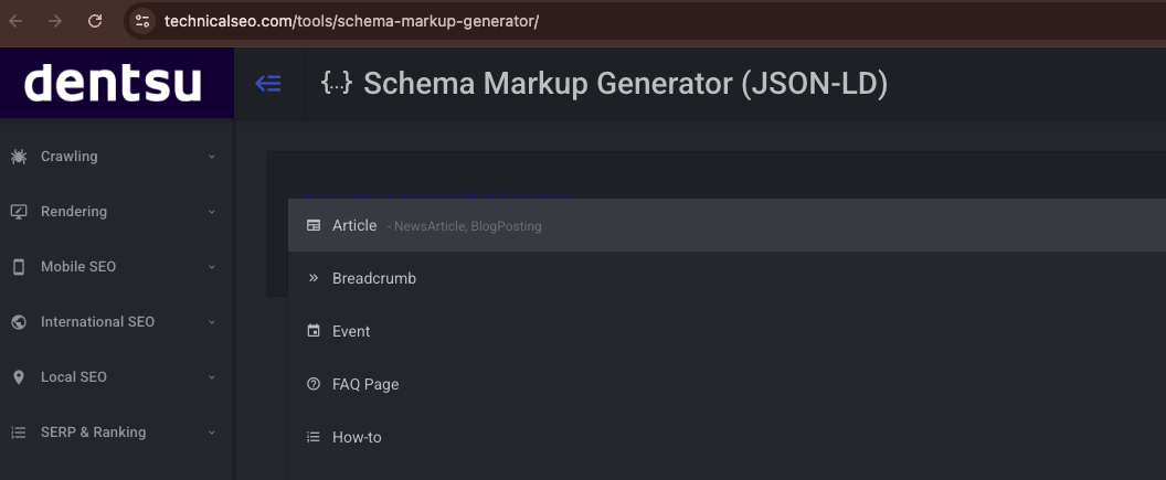 technicalseo.com – generowanie kodu Schema.org